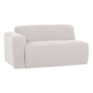 Canapea modulara ecru din textil pentru 1.5 persoane Mojo Boucle Left Woood
