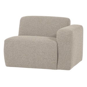 Canapea modulara ecru din textil pentru 1 persoana Mojo Boucle Right Woood