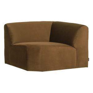 Canapea modulara galben miere din catifea 105 cm Mojo Corner Woood