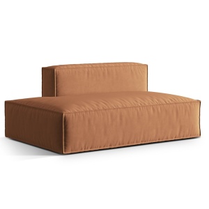 Canapea modulara galben miere din catifea pentru 3 persoane Nuria Parisian Micadoni