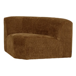 Canapea modulara galben miere din textil 110 cm Mojo Rib Corner Woood