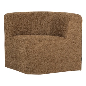 Canapea modulara galben miere din textil 80 cm Mojo Woolly Corner Woood