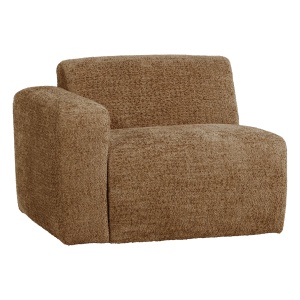Canapea modulara galben miere din textil pentru 1 persoana Mojo 105 Wooly Left Woood