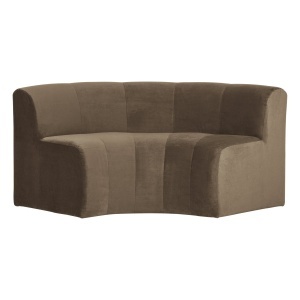 Canapea modulara grej din catifea 152 cm Mojo Round Woood
