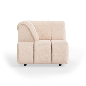 Canapea modulara grej din textil 98 cm Wave Boucle Left High Arm HKliving