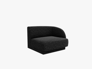 Canapea modulara gri antracit din textil pentru 1 persoana Miley Eden Chenille Right Micadoni