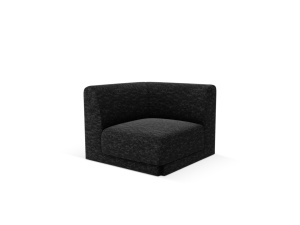 Canapea modulara gri antracit din textil pentru 1 persoana Miley Chenille Corner Micadoni