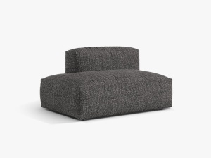 Canapea modulara gri antracit din textil pentru 2 persoane Martina Boucle Left Micadoni