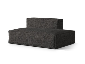 Canapea modulara gri antracit din textil pentru 3 persoane Nuria Right Boucle Micadoni