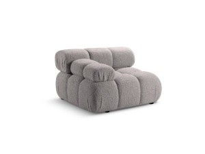 Canapea modulara gri deschis din textil pentru 1 persoana Bellis Boucle Left Micadoni