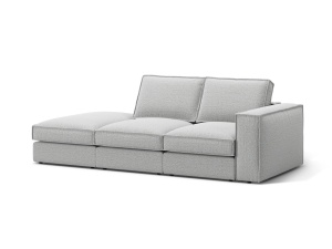 Canapea modulara gri deschis din textil pentru 3 persoane Pola Left Micadoni