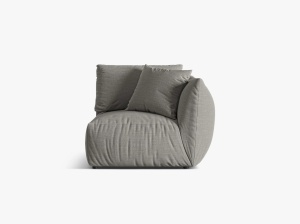 Canapea modulara gri din textil pentru 1 persoana Chris Right Micadoni