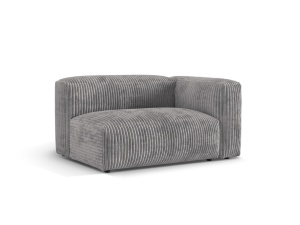 Canapea modulara gri din textil pentru 1 persoana Martina L Corduroy Right Micadoni