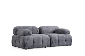 Canapea modulara gri din textil pentru 2 persoane Petite The Home Collection