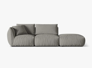 Canapea modulara gri din textil pentru 3 persoane Chris Left Micadoni