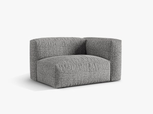 Canapea modulara gri grafit din textil pentru 1 persoana Martina Boucle Right Micadoni