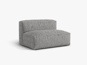 Canapea modulara gri grafit din textil pentru 1 persoana Martina Boucle L Middle Micadoni