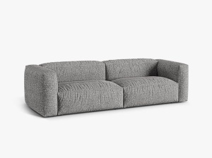 Canapea modulara gri grafit din textil pentru 3 persoane Martina Boucle Micadoni