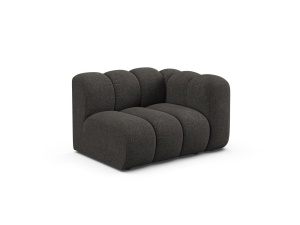 Canapea modulara gri inchis din textil pentru 1 persoana Lupine Chenille Right Micadoni