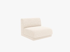 Canapea modulara ivorie din textil pentru 1 persoana Miley Chenille Eden Middle Micadoni