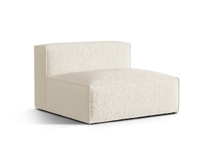 Canapea modulara ivorie din textil pentru 1 persoana Nuria 120 Boucle Micadoni