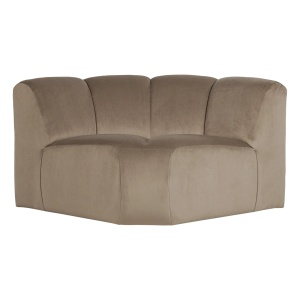 Canapea modulara kaki din catifea 110 cm Mojo Corner Woood