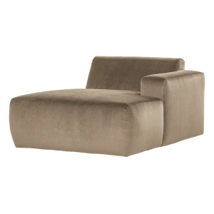 Canapea modulara kaki din catifea 112 cm Mojo Longue Right Woood