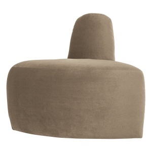 Canapea modulara kaki din catifea 76 cm Mojo Corner Woood
