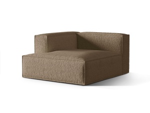 Canapea modulara maro cappuccino din textil pentru 1 persoana Nuria Left Boucle Micadoni