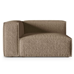 Canapea modulara maro cappuccino din textil pentru 2 persoane Nuria Left Monsil Micadoni