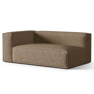 Canapea modulara maro cappuccino din textil pentru 3 persoane Nuria Left Boucle Micadoni