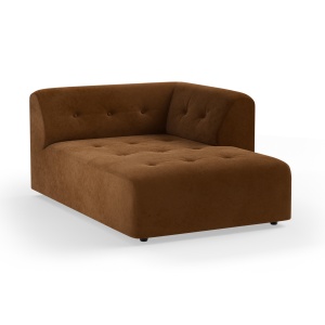 Canapea modulara maro caramel din catifea 160 cm Vint Right Divan HKliving