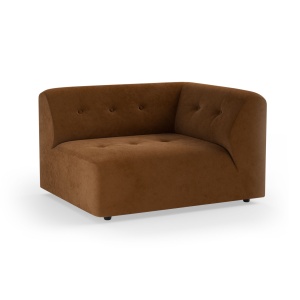 Canapea modulara maro caramel din catifea pentru 1.5 persoane Vint Right HKliving