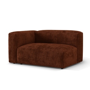 Canapea modulara maro caramiziu din textil pentru 1 persoana Martina L Corduroy Left Micadoni