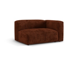 Canapea modulara maro caramiziu din textil pentru 1 persoana Martina L Corduroy Right Micadoni