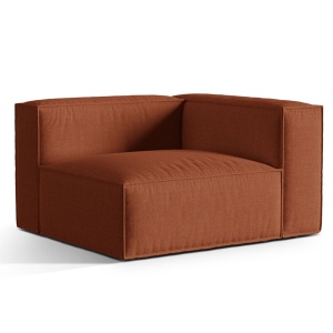 Canapea modulara maro caramiziu din textil pentru 1 persoana Nuria Right Lib Micadoni