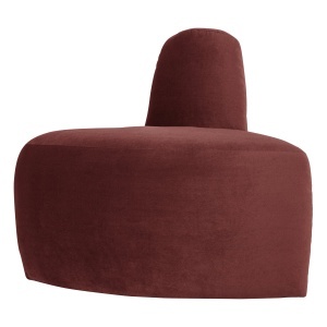 Canapea modulara maro castana din catifea 76 cm Mojo Corner Woood