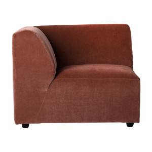 Canapea modulara maro din catifea 94 cm Jax Left HKliving