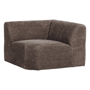 Canapea modulara maro din textil 105 cm Mojo Woolly Corner Woood