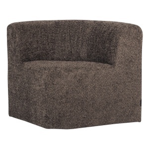 Canapea modulara maro din textil 80 cm Mojo Chenille Corner Woood