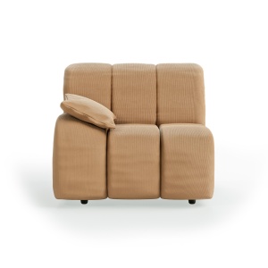 Canapea modulara maro din textil 98 cm Wave Rib Left Low Arm HKliving