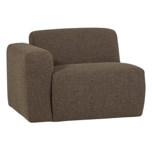 Canapea modulara maro din textil pentru 1 persoana Mojo Boucle Left Woood