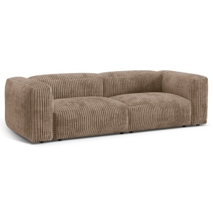 Canapea modulara maro din textil pentru 3 persoane Martina Corduroy Micadoni