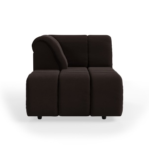 Canapea modulara maro espresso din catifea 98 cm Wave Left Divan HKliving