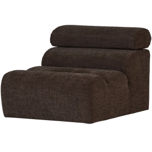 Canapea modulara maro inchis din textil 113 cm Novi Middle Woood