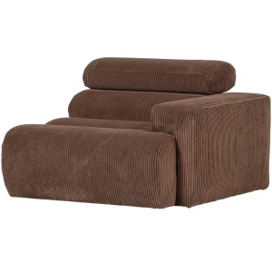 Canapea modulara maro mocha din textil 113 cm Novi Rib Right Woood