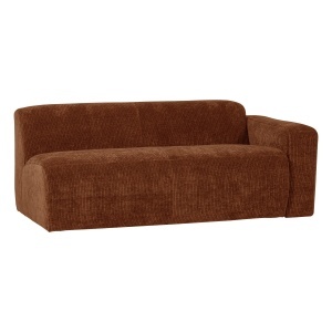 Canapea modulara maro ruginiu din textil pentru 2 persoane Mojo Rib Right Woood