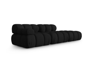 Canapea modulara neagra din textil pentru 4 persoane Bellis Left 3D Micadoni