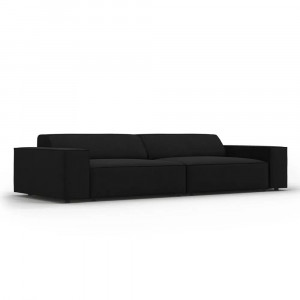 Canapea modulara neagra din textil pentru 4 persoane Jodie Micadoni