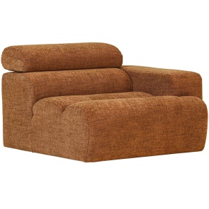 Canapea modulara portocalie din textil 113 cm Novi Right Woood